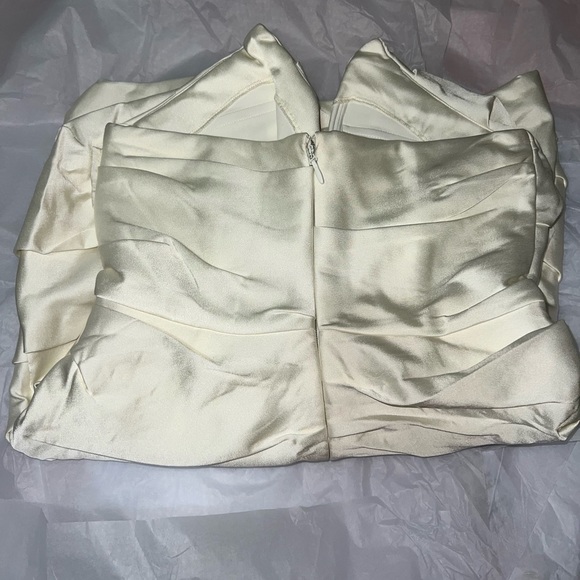 HOUSE OF CB 'Emanuela' Ivory Draped Ruched Mini Dress - Picture 13 of 16